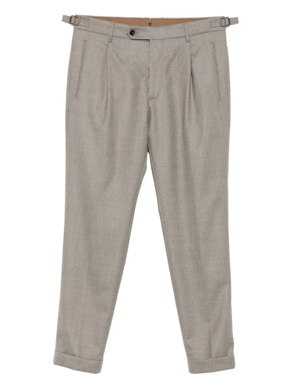 pleated side-adjuster trousers