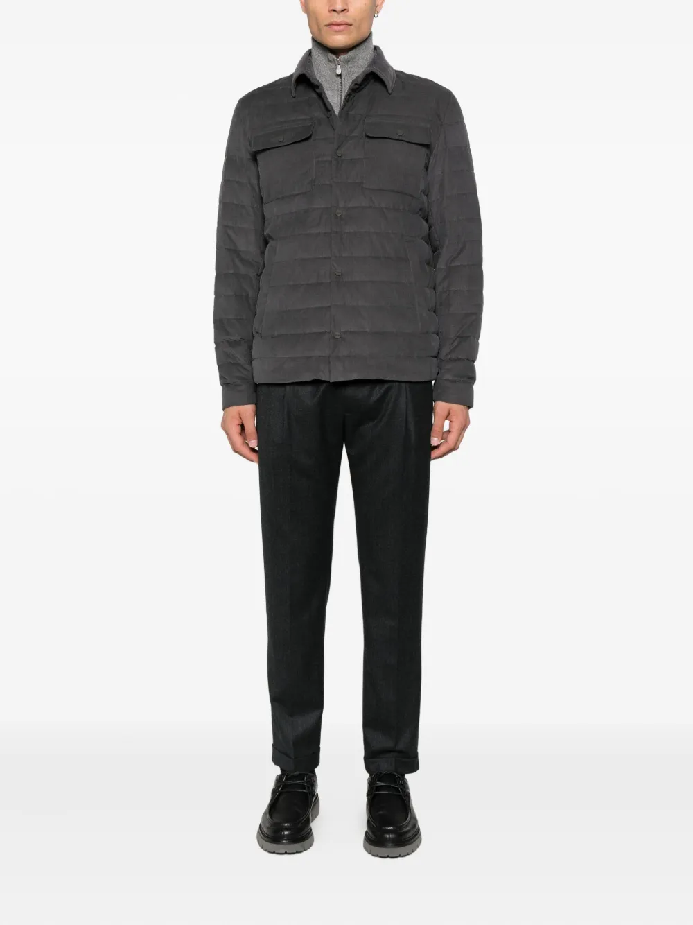 Berwich pleated side-buckle trousers - Grijs
