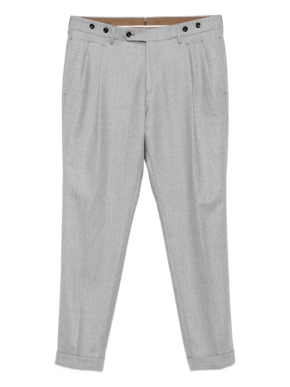 pleated button-fastening trousers