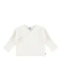 Petit Bateau wrap-effect cardigan - 03 MARSHMALLOW WHITE