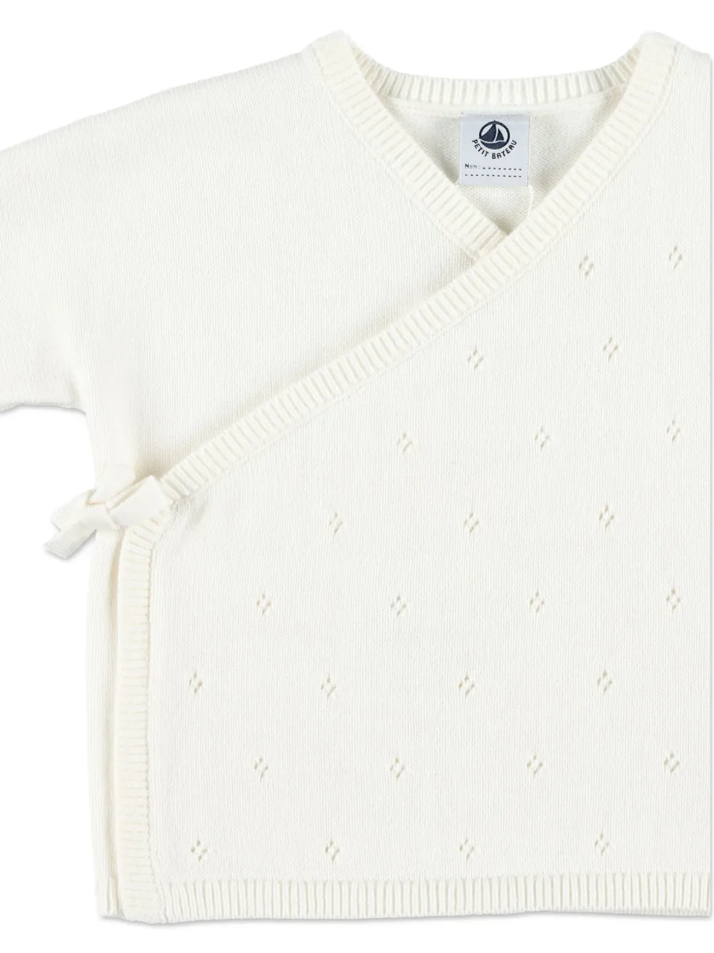 Petit Bateau Vest met wikkel-effect 03 MARSHMALLOW WHITE