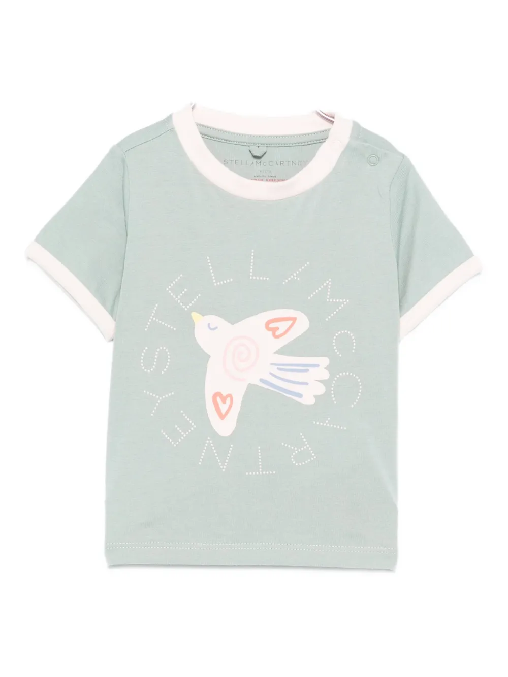 Stella McCartney Kids bird-print cotton t-shirt Groen