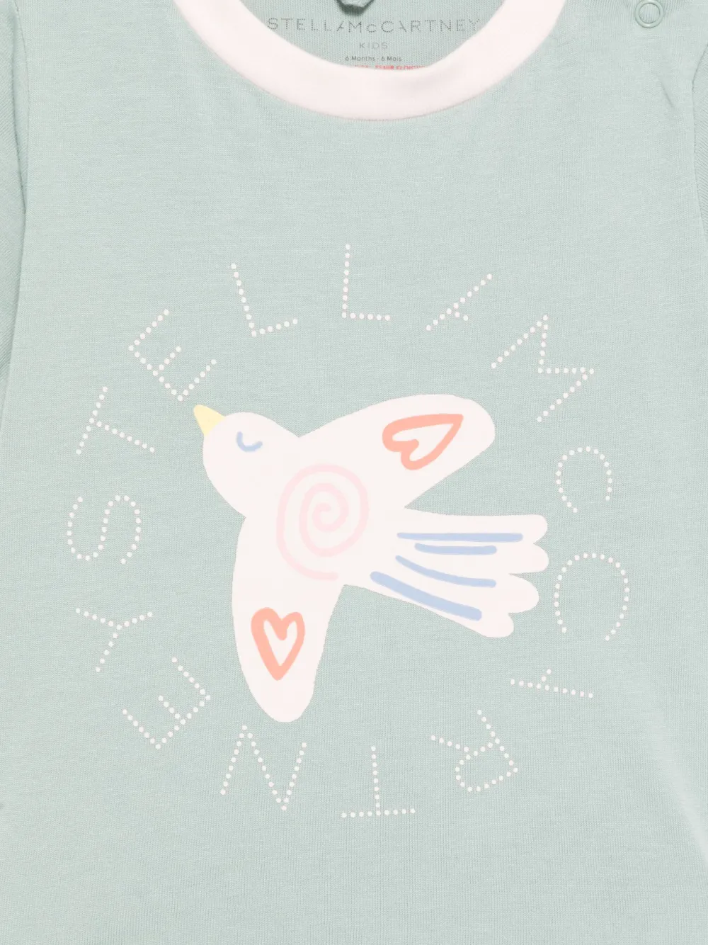 Stella McCartney Kids bird-print cotton t-shirt Groen