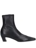 KHAITE 40mm square-toe leather boots - Black