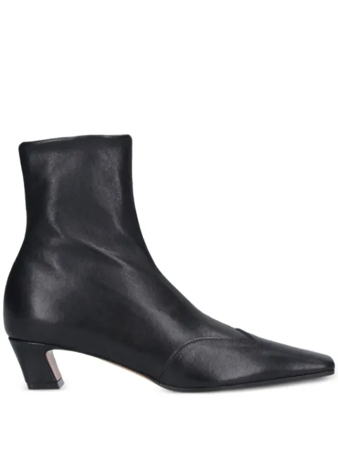 KHAITE 40mm square-toe leather boots
