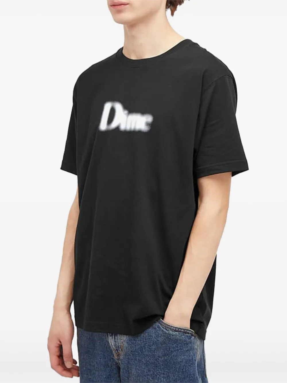 dime T-shirt met logo Zwart