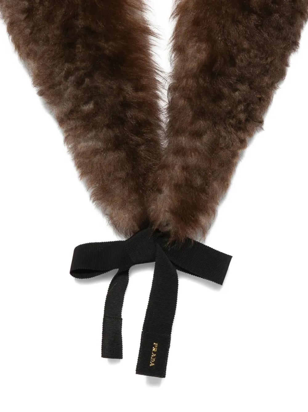 Prada Sjaal met lammy strik - Bruin