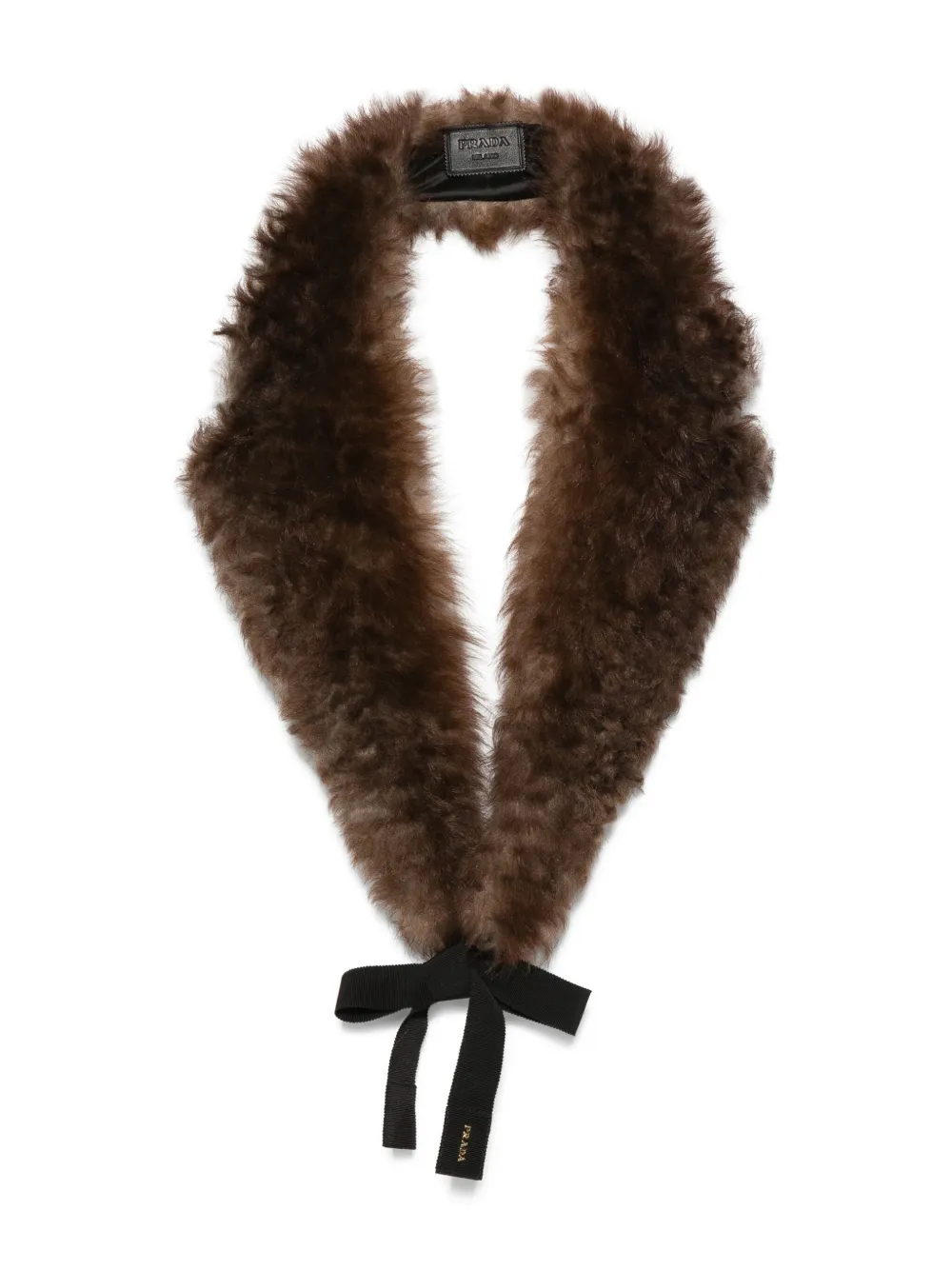 Prada Sjaal met lammy strik Bruin