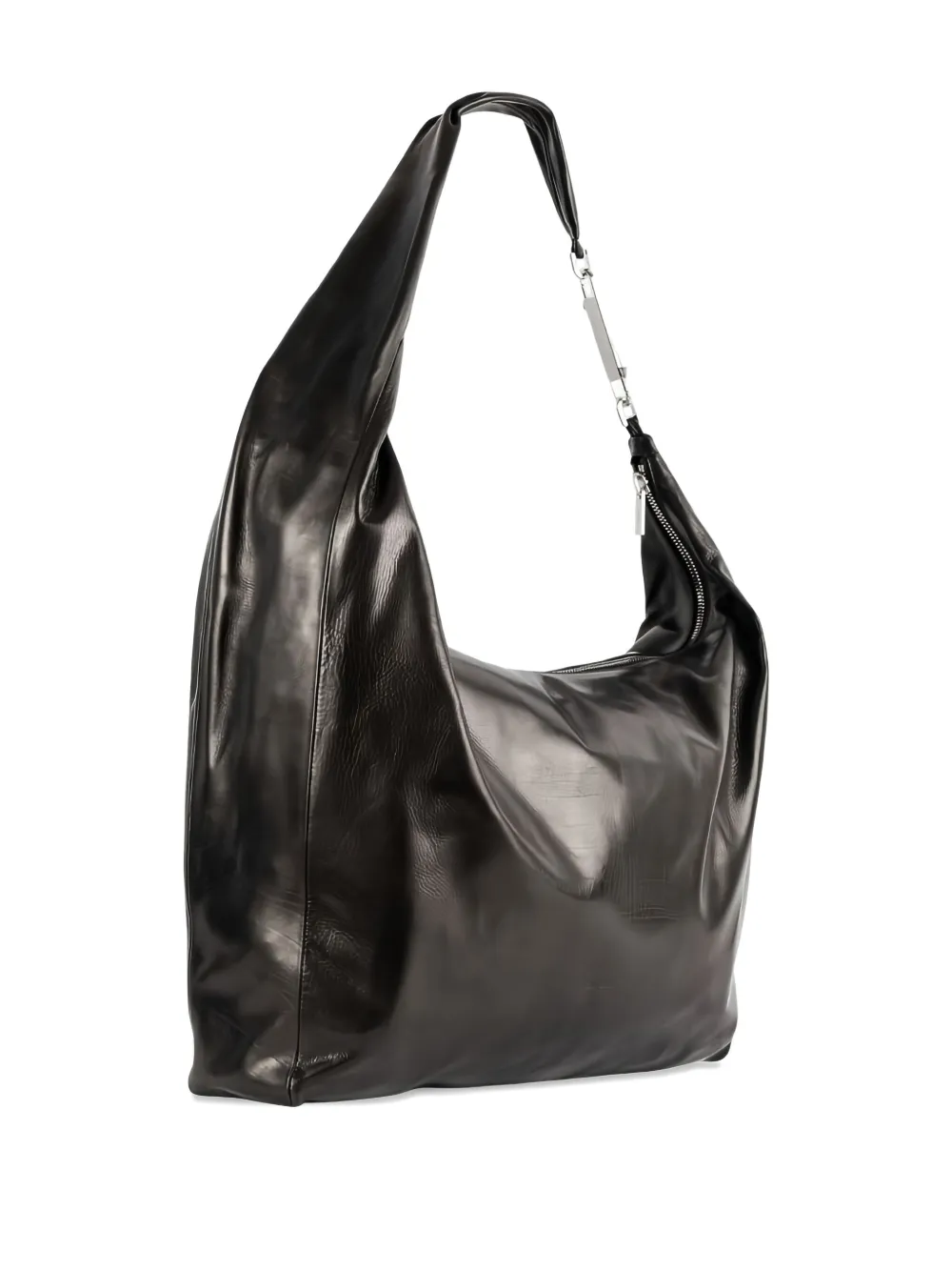 Rick Owens Gemini schoudertas van glimmend kalfsleer Zwart