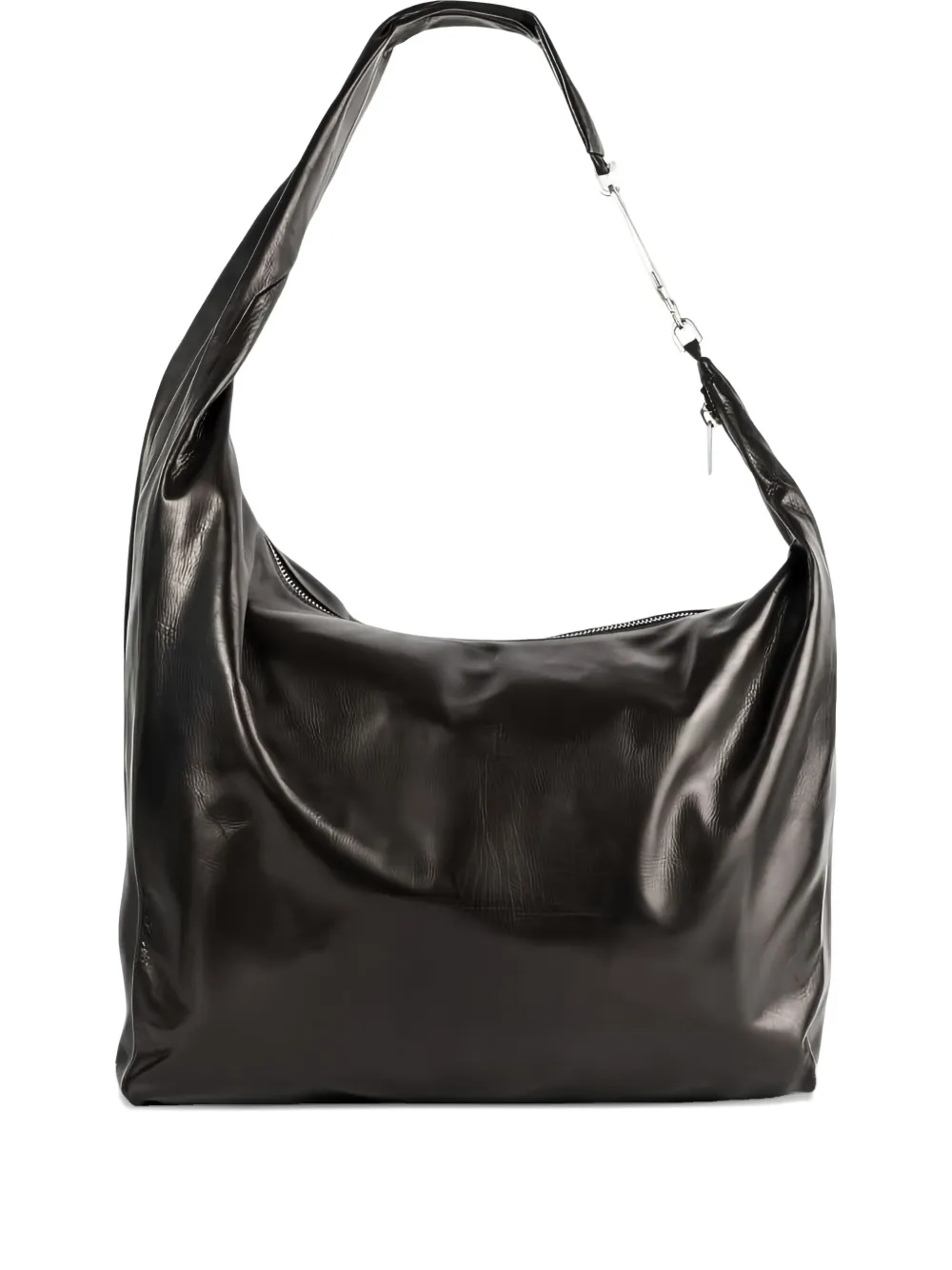Rick Owens Gemini schoudertas van glimmend kalfsleer Zwart