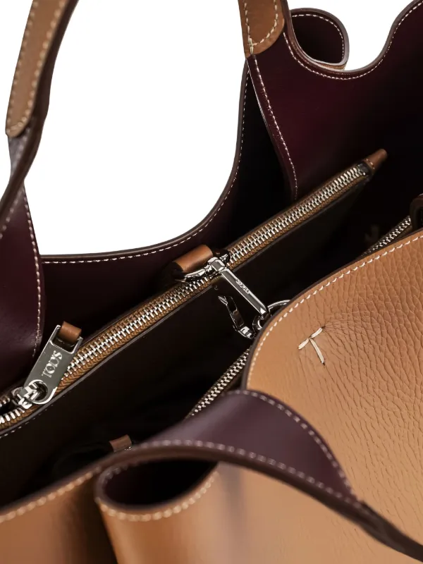 TOD'S ブラウン レザー ショルダーバッグ Tod's レザー ショルダーバッグ | ブラウン | FARFETCH JP