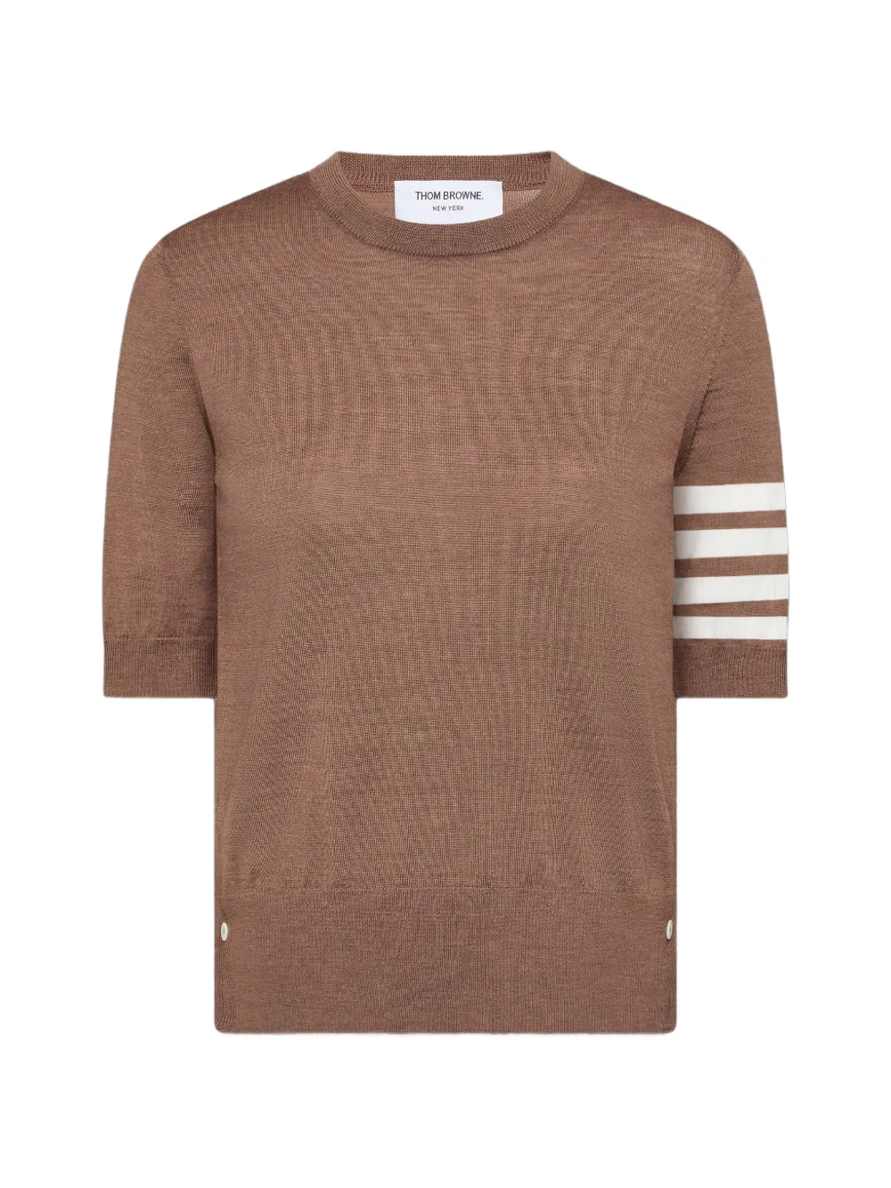 Thom Browne 4-Bar T-shirt van merinowol Bruin