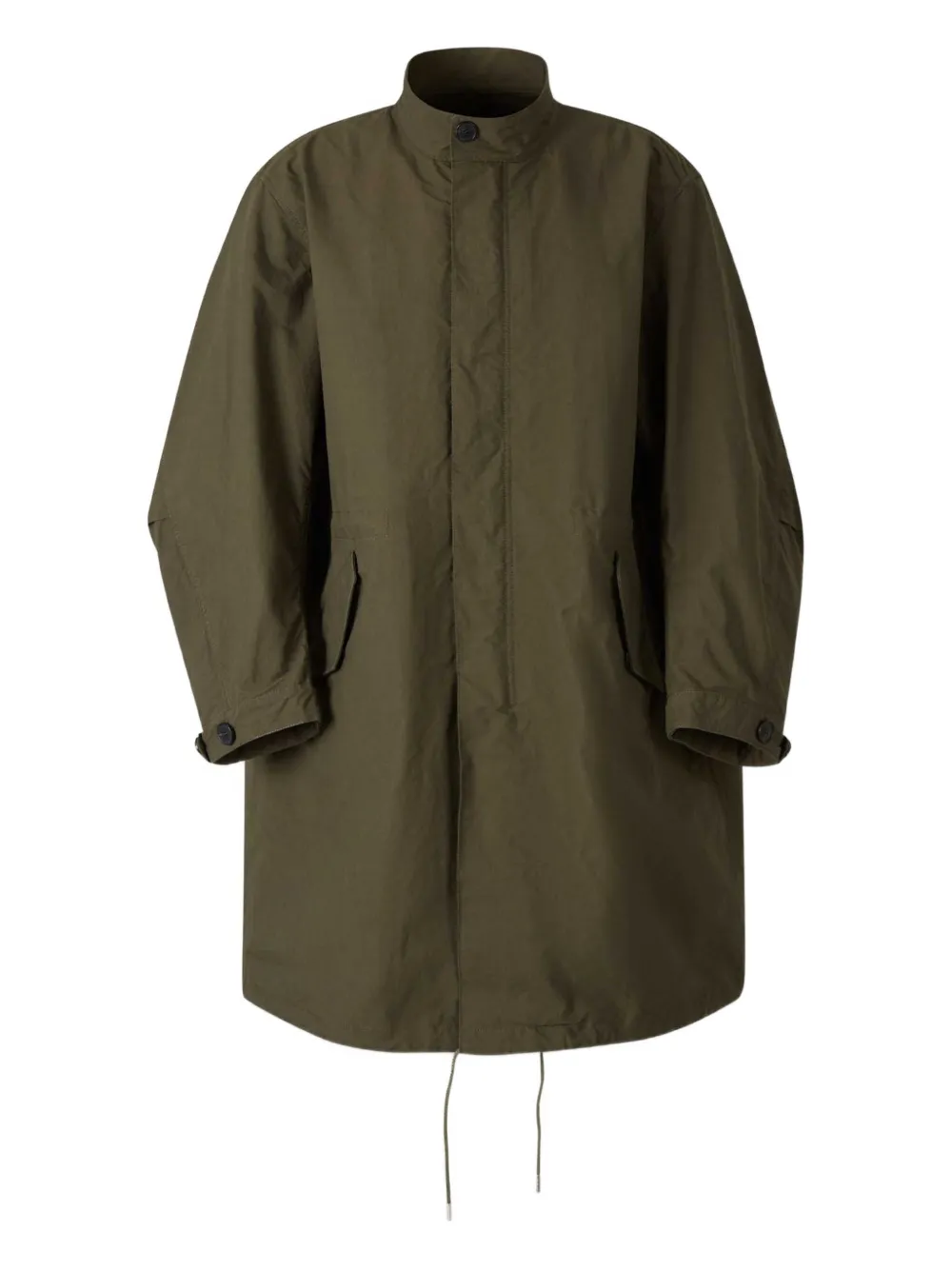 stand-collar zip-front coat