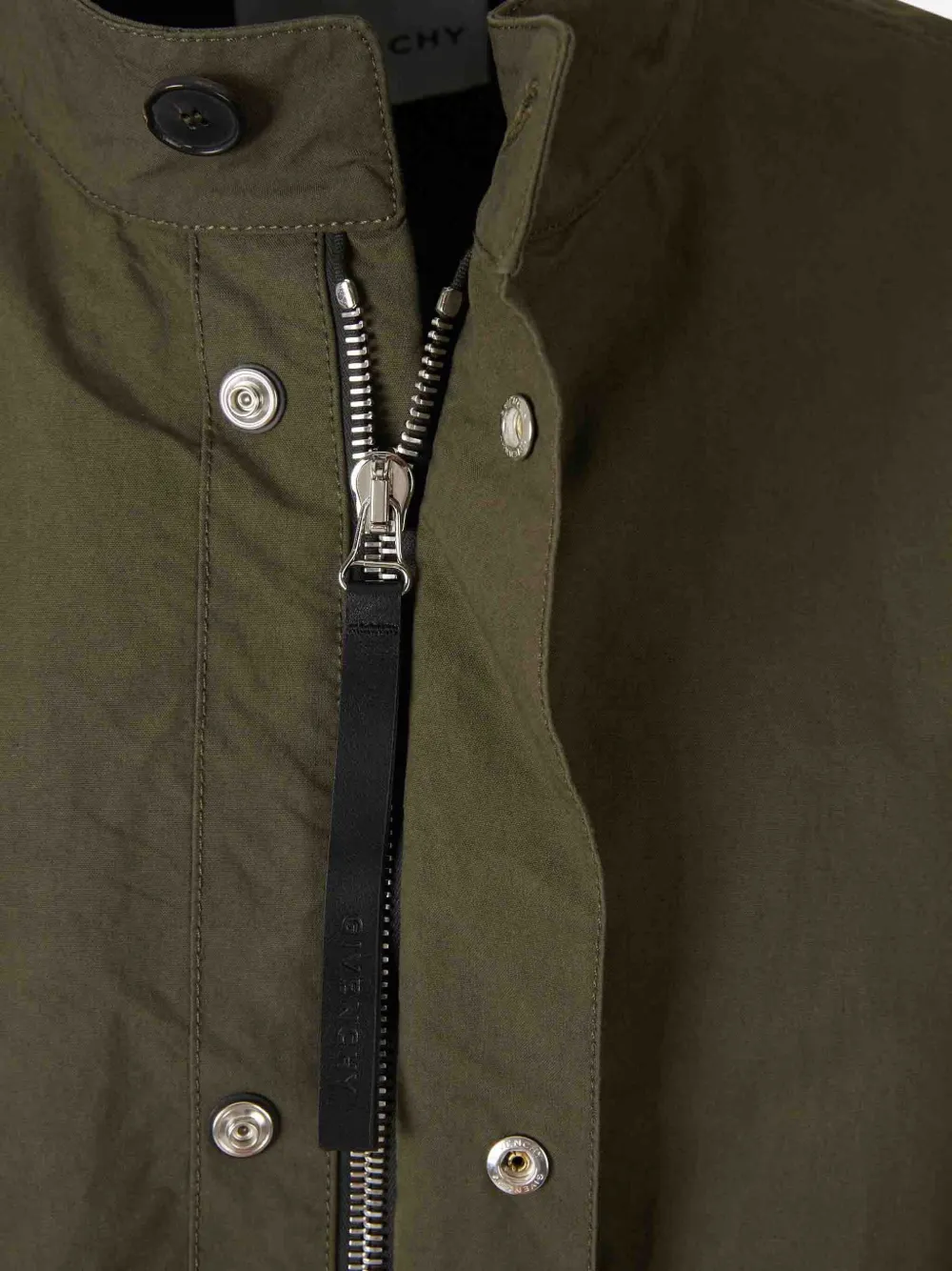 Givenchy Jas met opstaande kraag en rits Groen