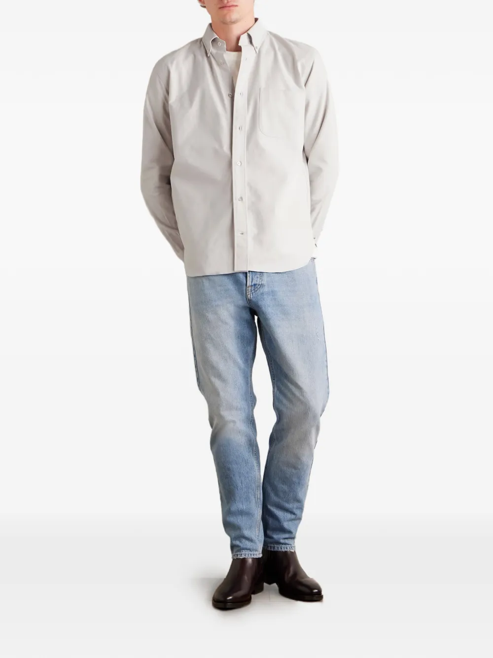 Eleventy buttoned chest-pocket shirt - Grijs