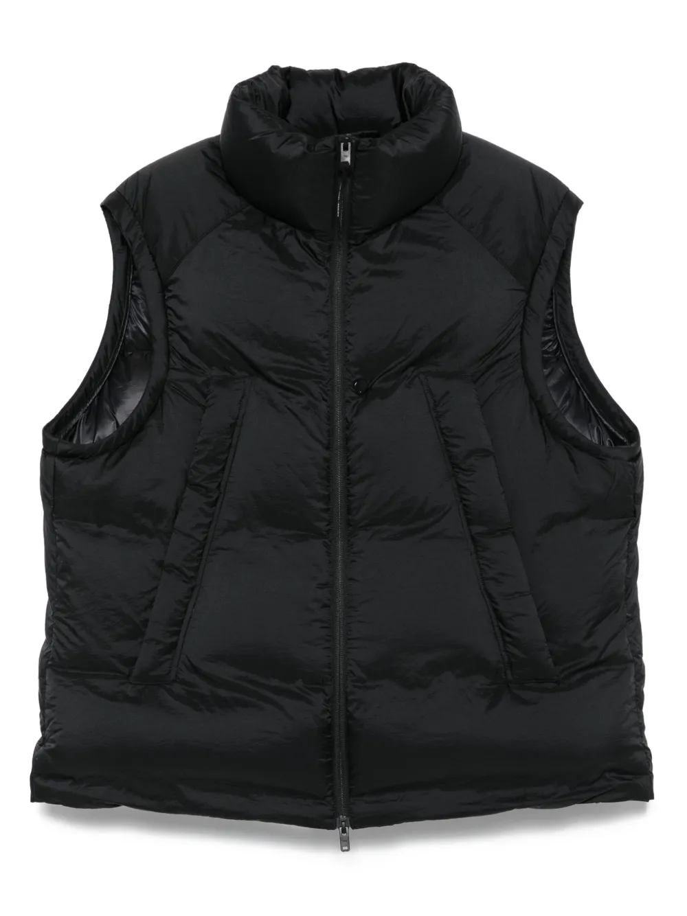 Y-3 Gewatteerde bodywarmer met hoge hals Zwart