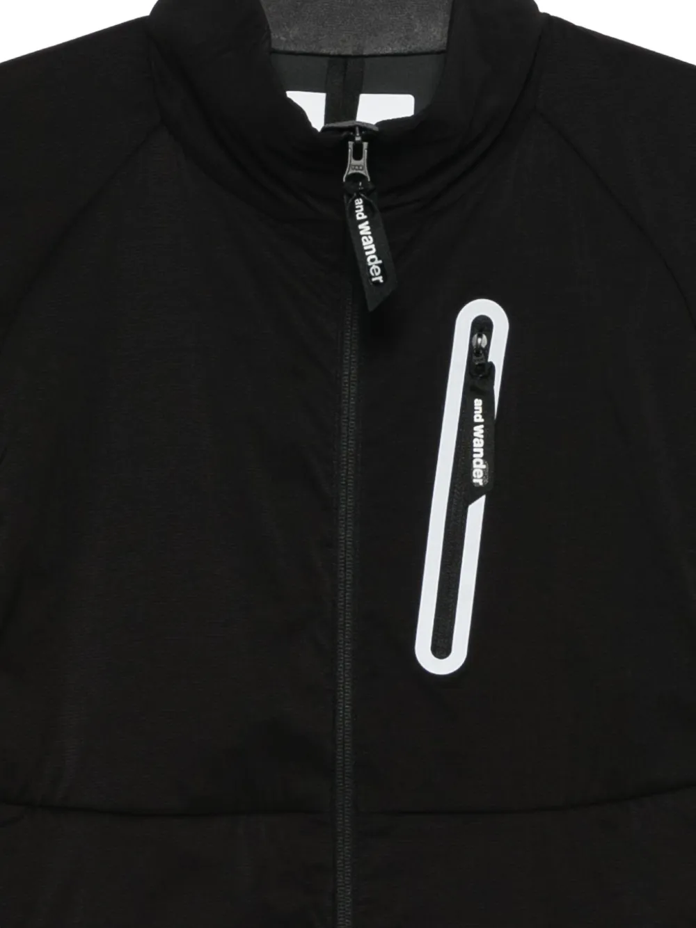 And Wander Zip Sleeveless Gilet In Black