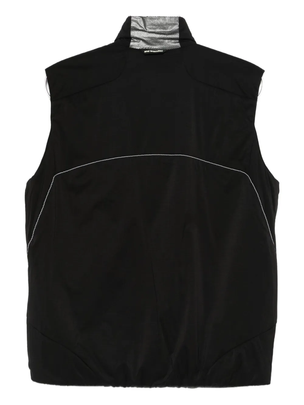 And Wander Zip Sleeveless Gilet In Black