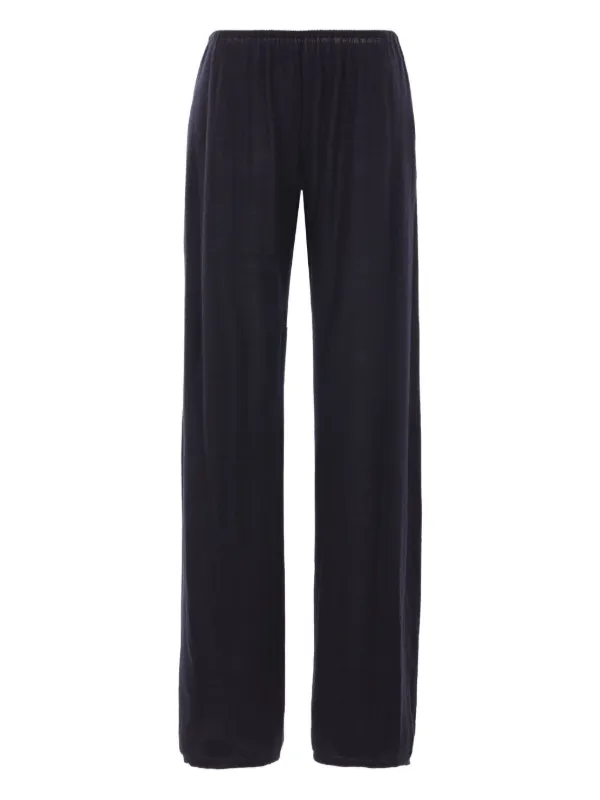 Co Elasticated-waistband Cashmere Trousers in Black