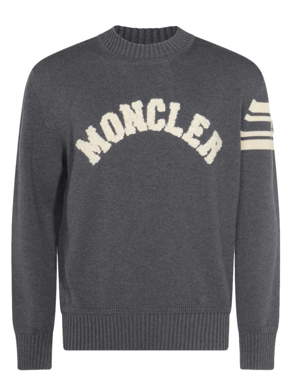 Moncler logo-embroidered striped-sleeve sweater | Image 1