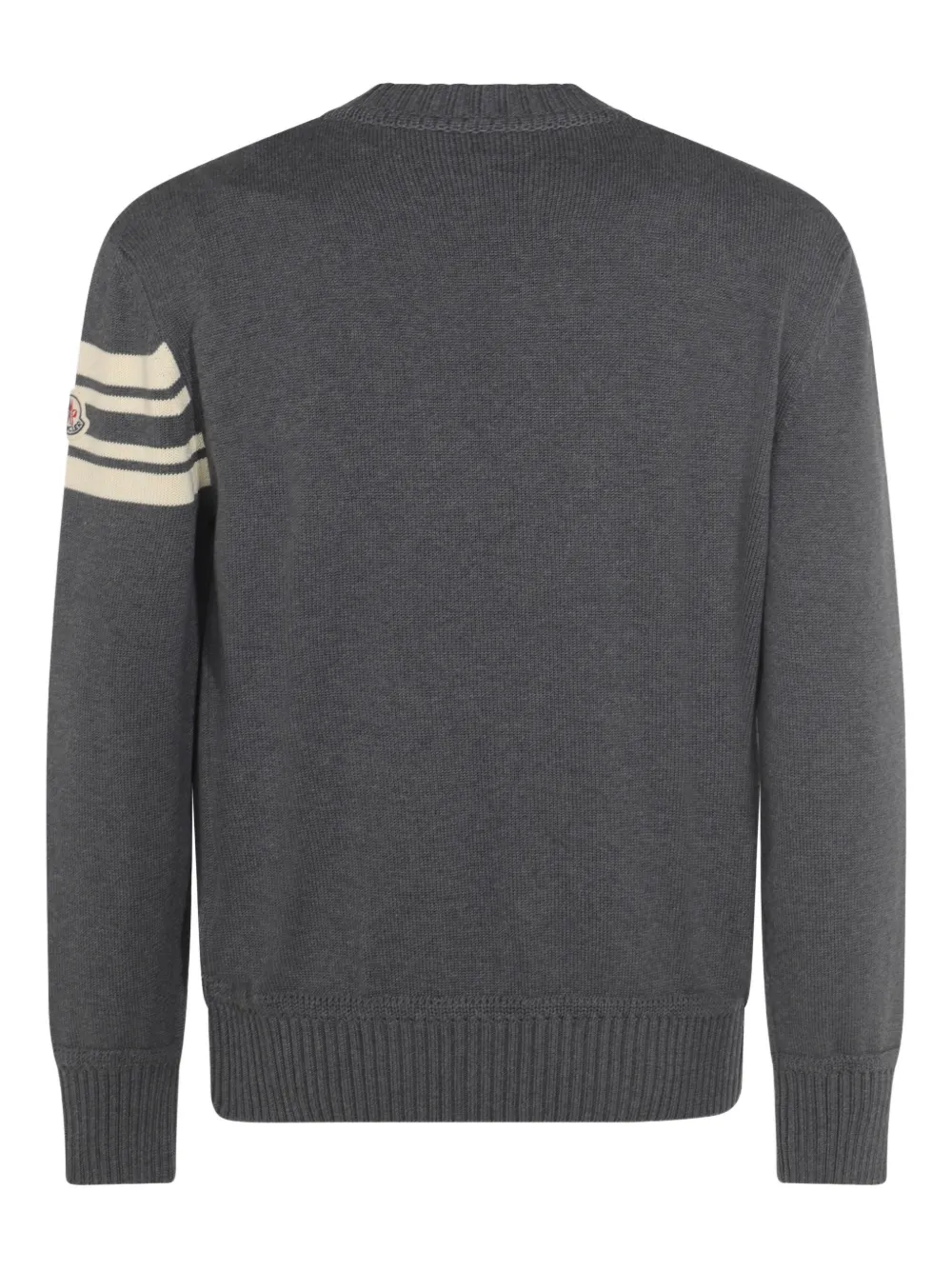Moncler logo-embroidered striped-sleeve sweater | Knitted Sweaters | Image 2