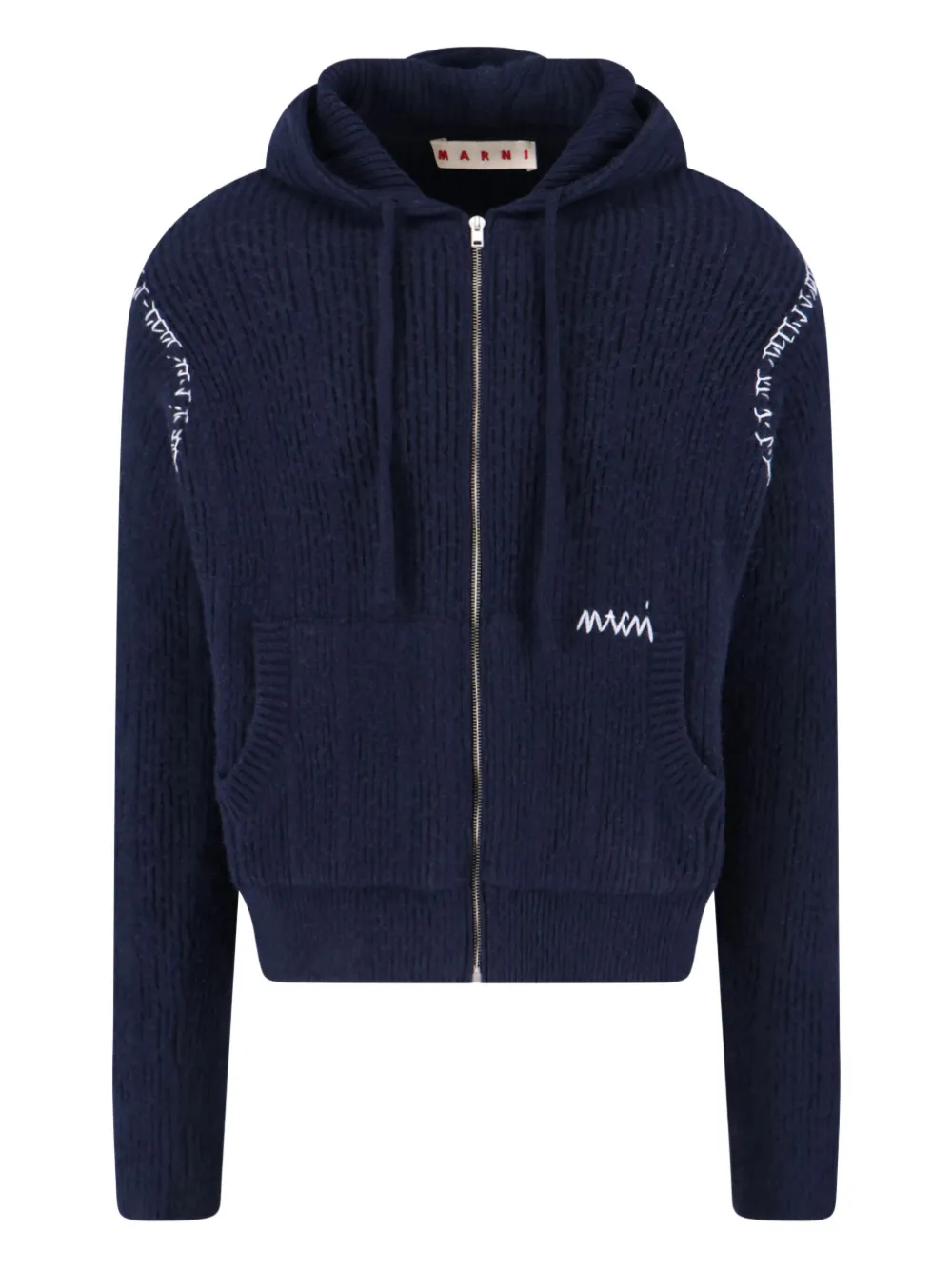 hooded zip-up cardigan