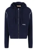 Marni hooded zip-up cardigan - Blue