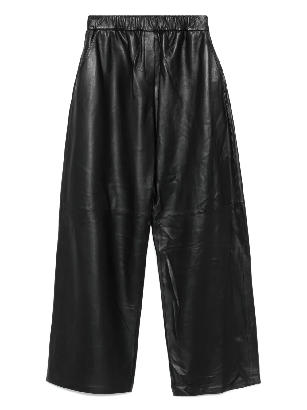 Arma Elastic-waist Leather Trousers In Black