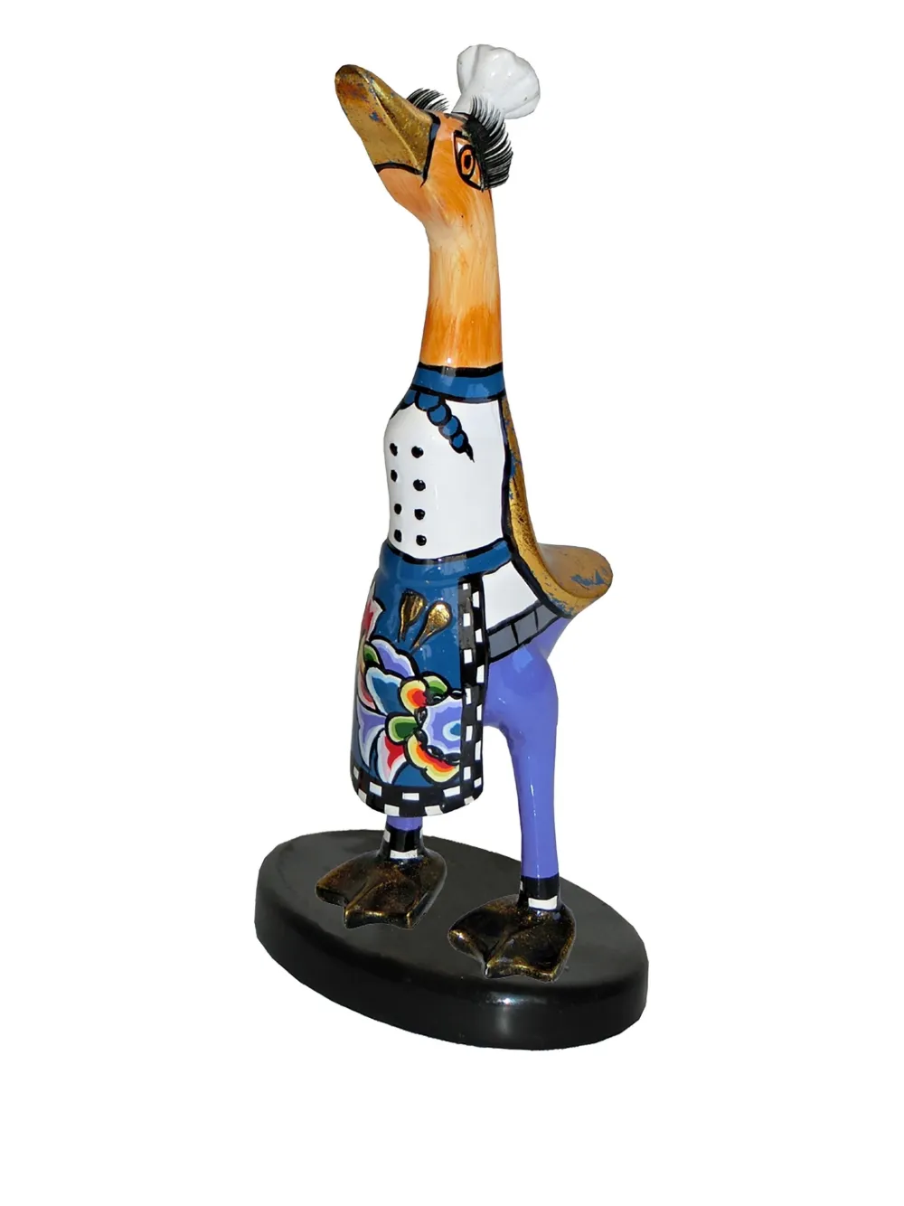 Toms Drag Chef-duck Sculpture (23cm X 12cm) In Blue