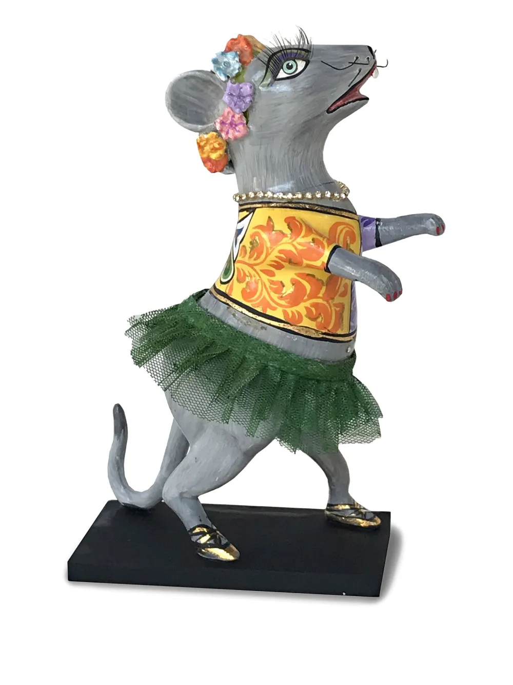 Toms Drag flower-crown ballerina-mouse sculpture (18cm x 10,5cm) - グレー Toms Drag flower-crown ballerina-mouse sculpture (18cm x 10,5cm) - グレー