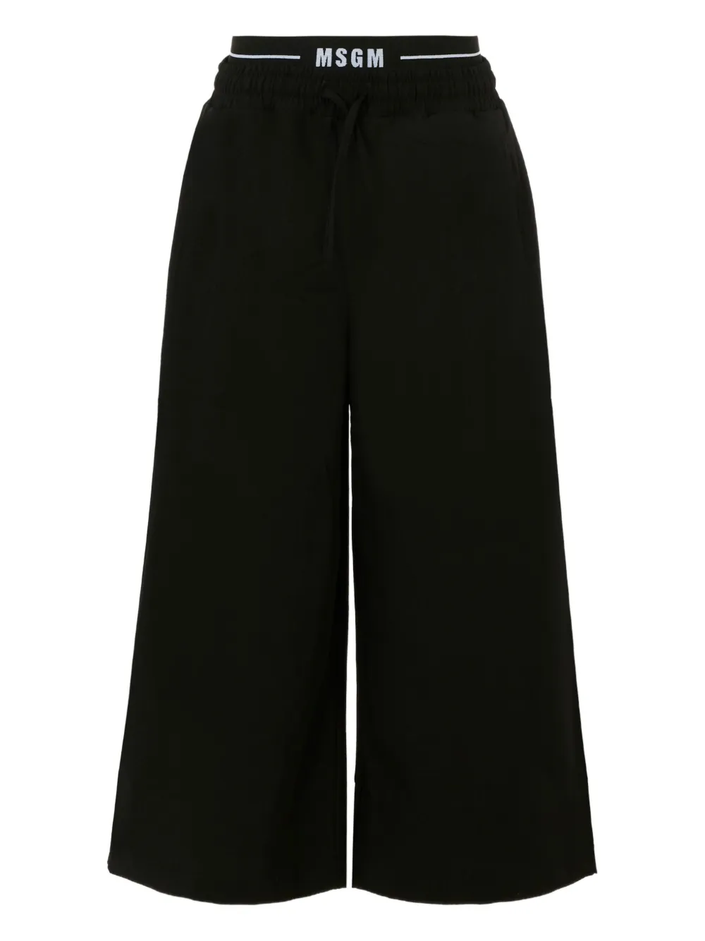 MSGM Kids elastic-waistband logo-detail trousers Zwart
