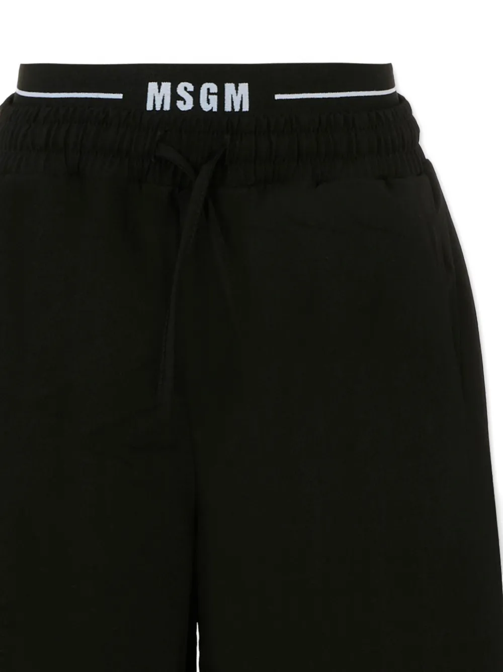 MSGM Kids elastic-waistband logo-detail trousers Zwart