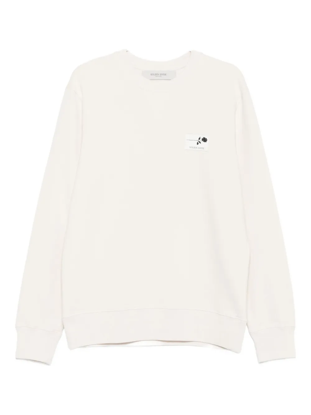 rose-embellished cotton sweatshirt