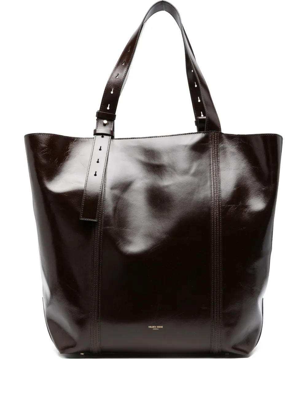 Golden Goose Leather Tote Bag Adjustable Strap In Brown