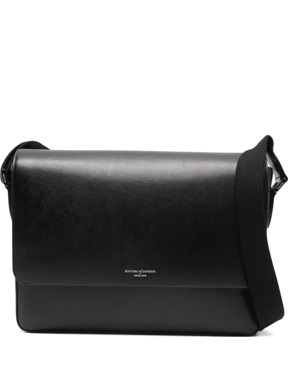 Aspinal Of London Postman messenger bag | Black | Image 1