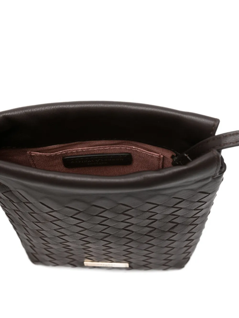 Aspinal Of London Hudson Woven Mini Crossbody Bag In Black