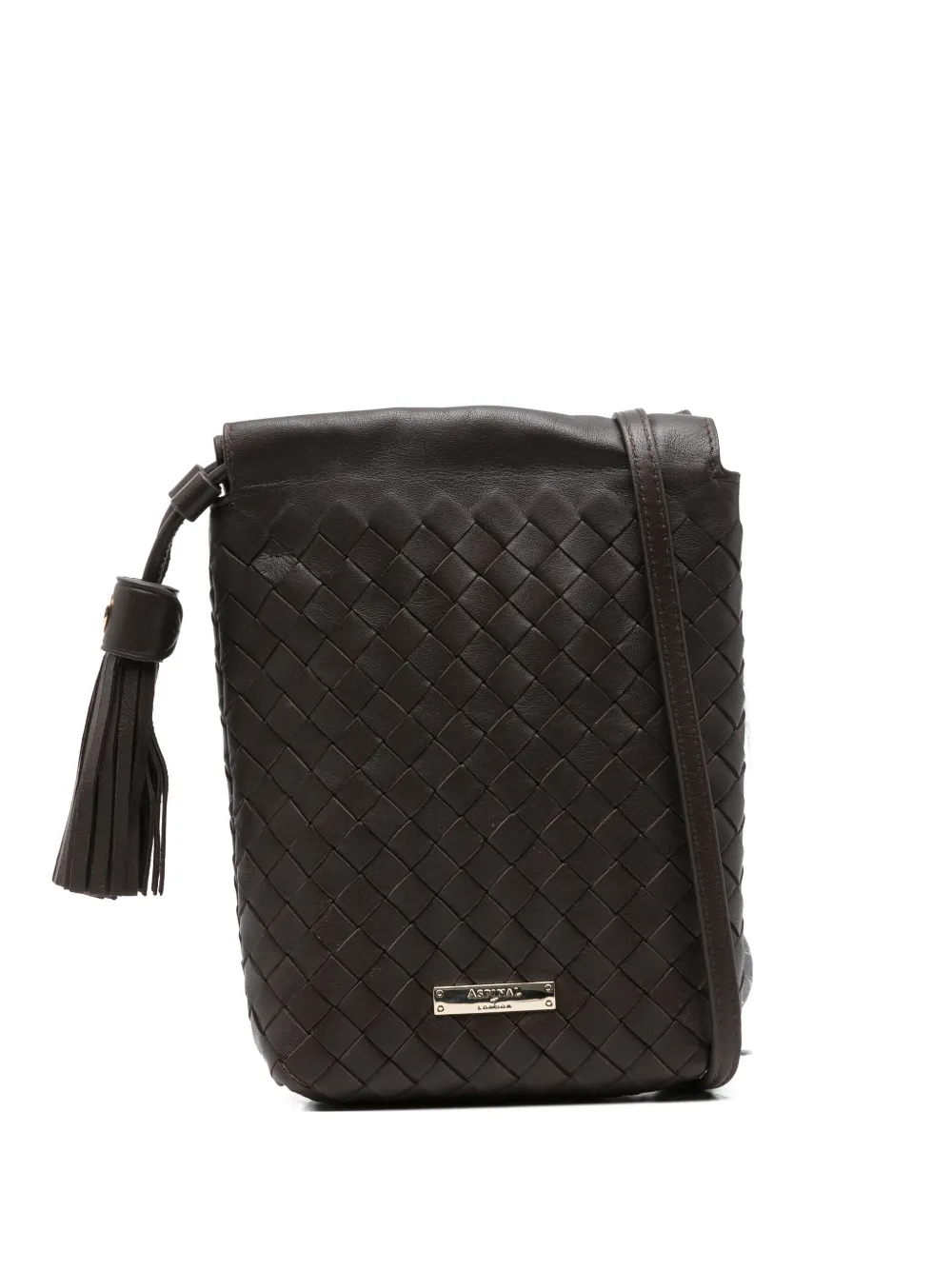 Aspinal Of London Hudson woven mini crossbody bag | Brown | Image 1