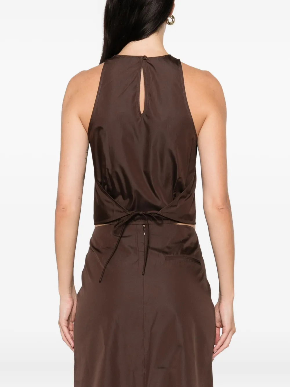 St Agni Paper Taffeta Cocoon Top In Brown