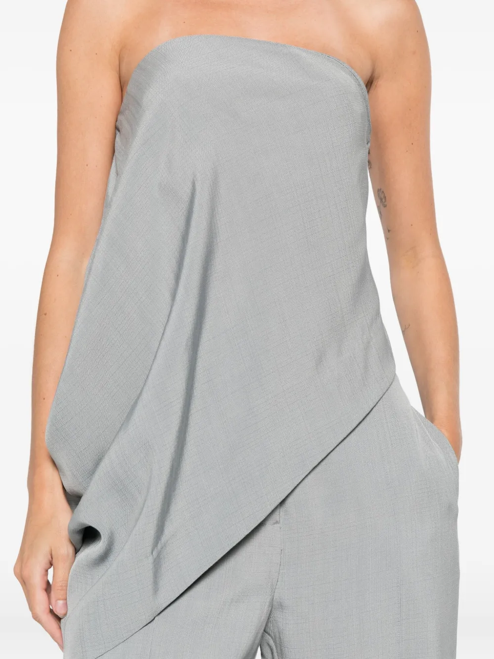 St Agni Strapless Top In Gray
