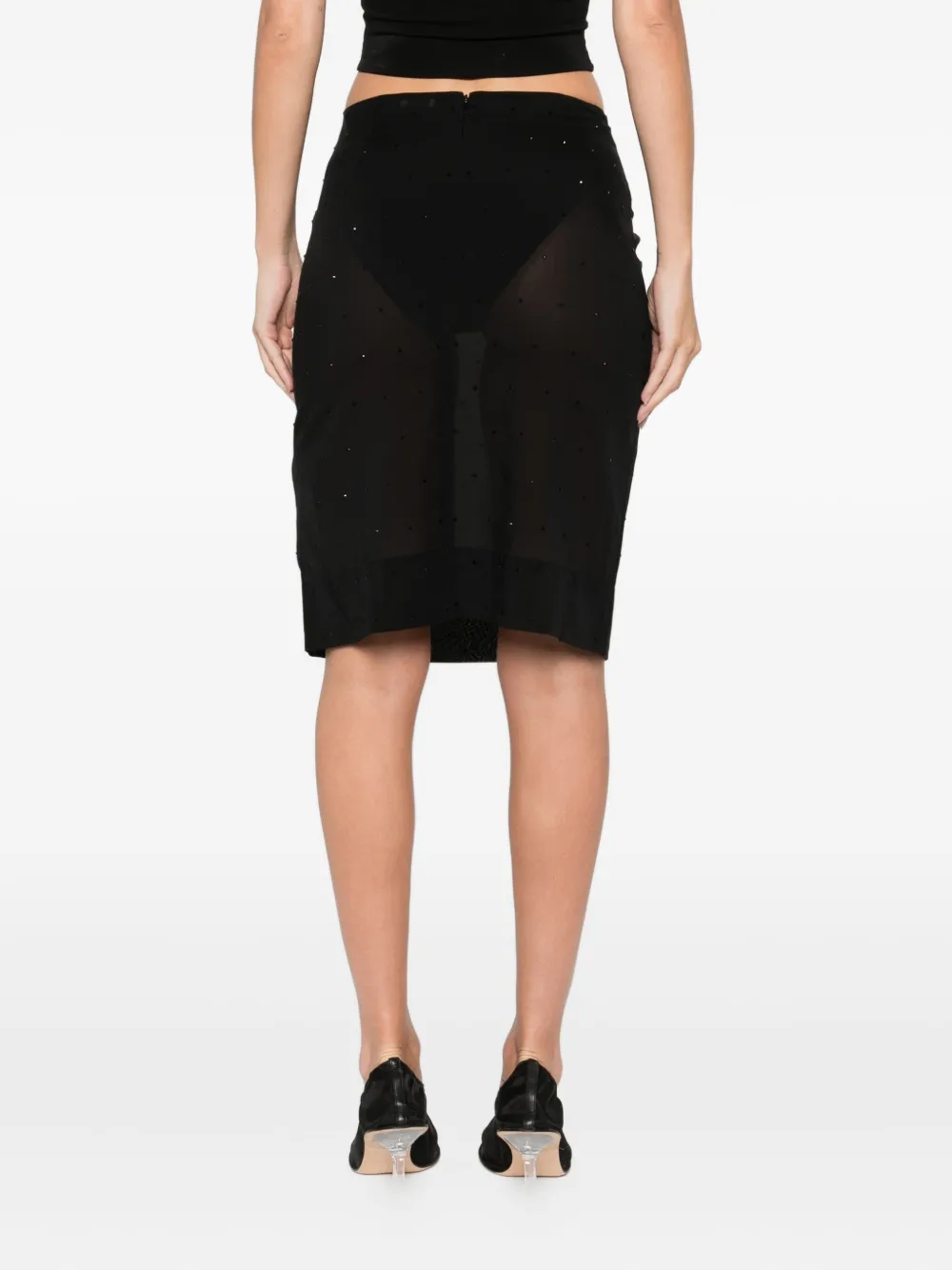 St Agni Glass Beaded Midi Skirt In Black