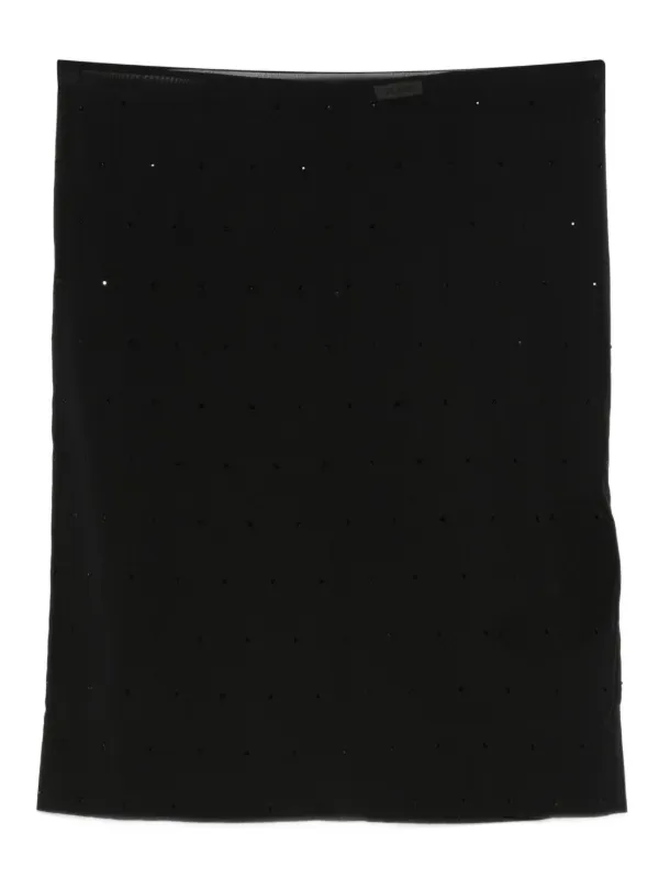 St. Agni Glass Beaded Midi Skirt in Black