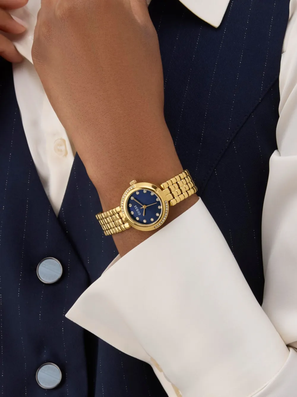 GUESS USA Quartz 28mm met kristallen - Goud