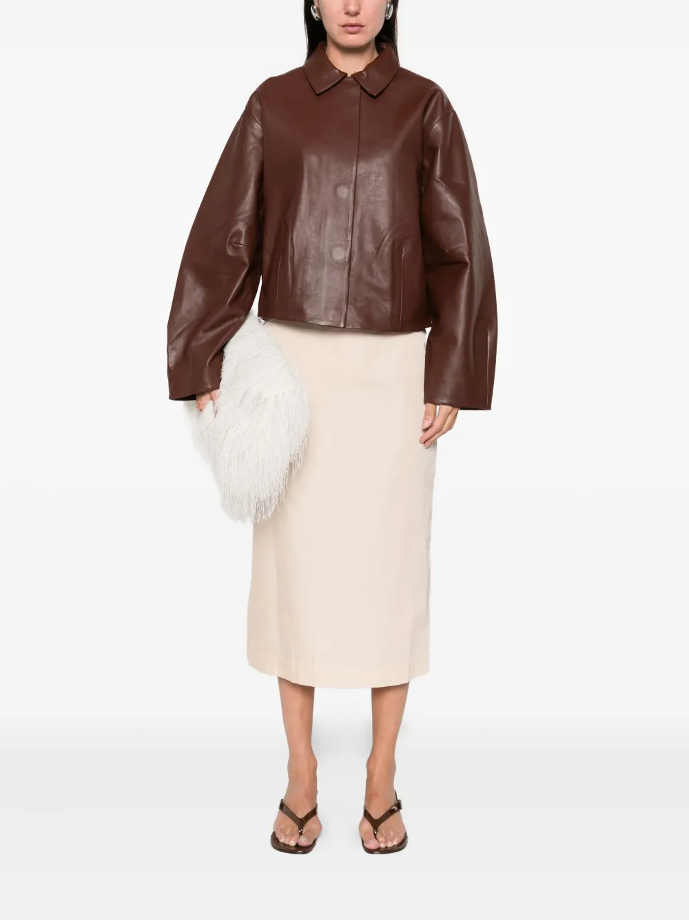 St. Agni Leren jack Bruin