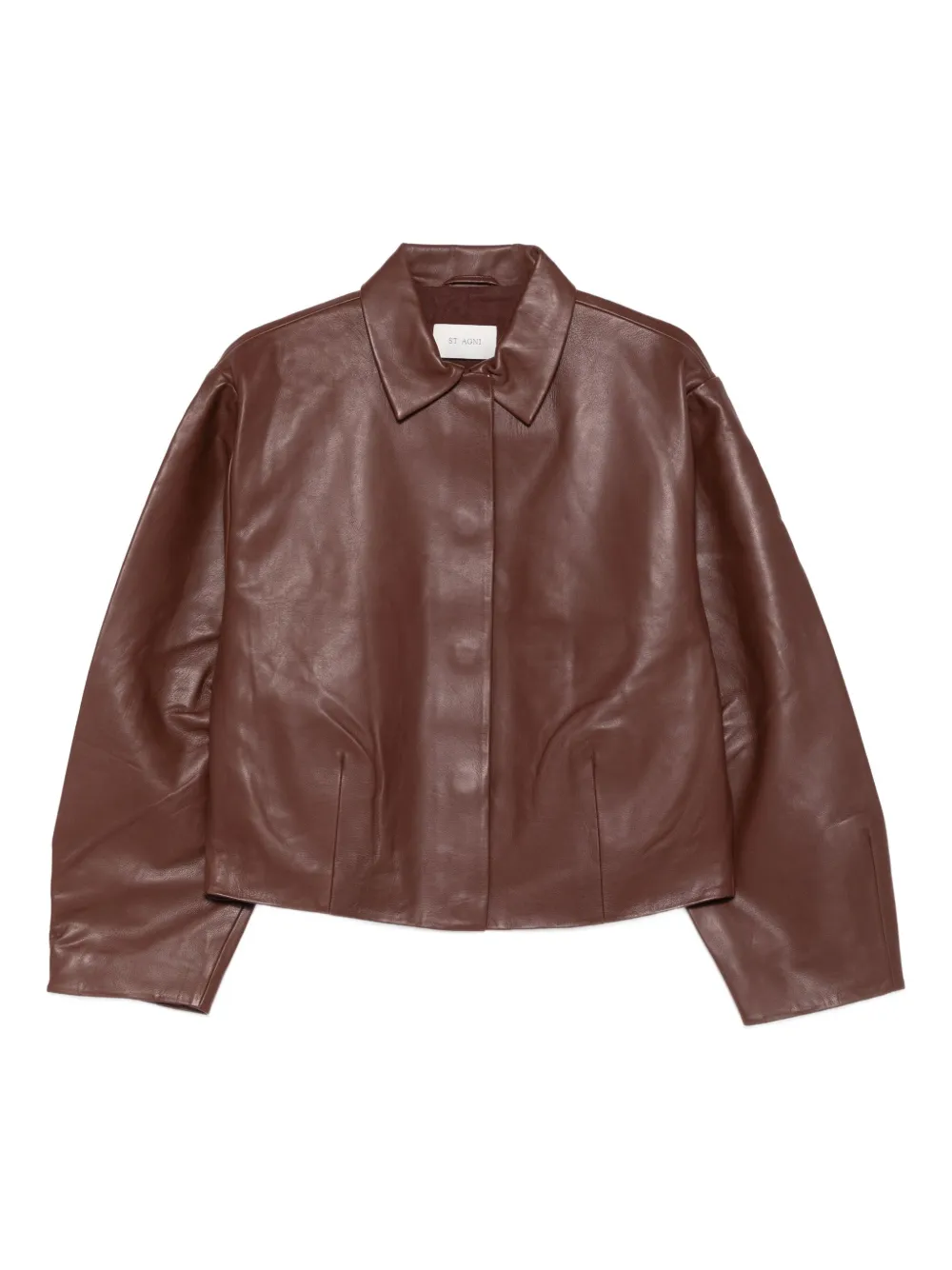 St. Agni Cocoon leather jacket - Braun