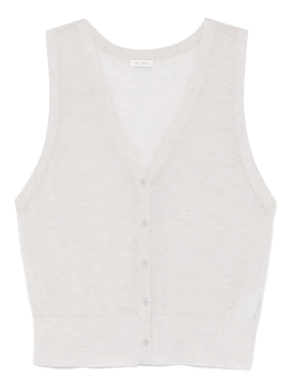 St Agni Button Vest In Gray