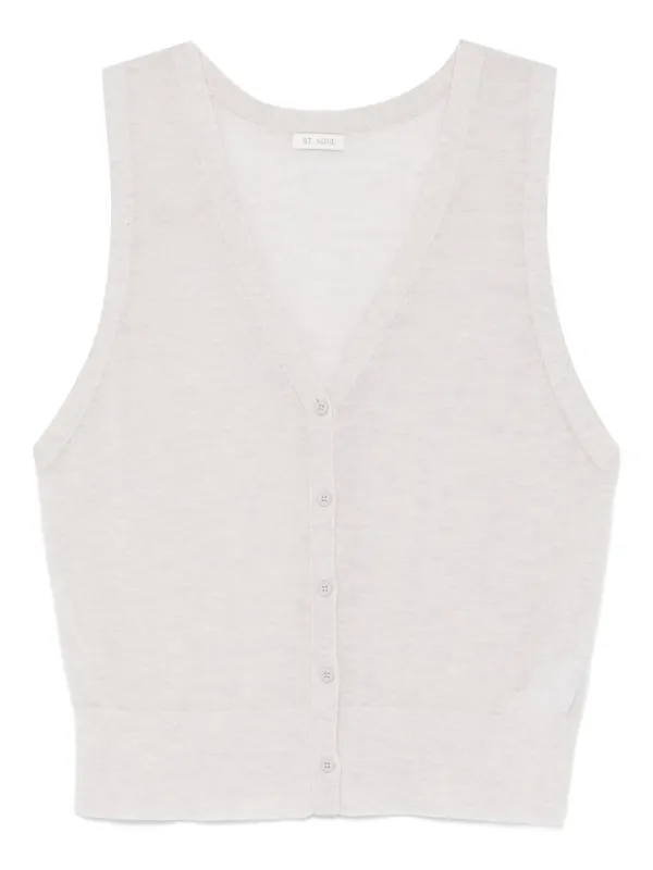 St. Agni Button Vest in Grey