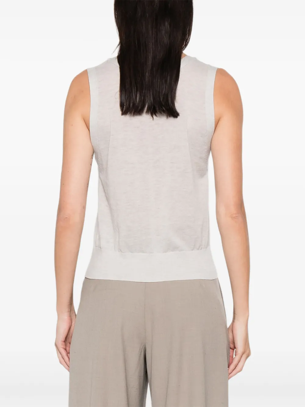 St Agni Button Vest In Gray
