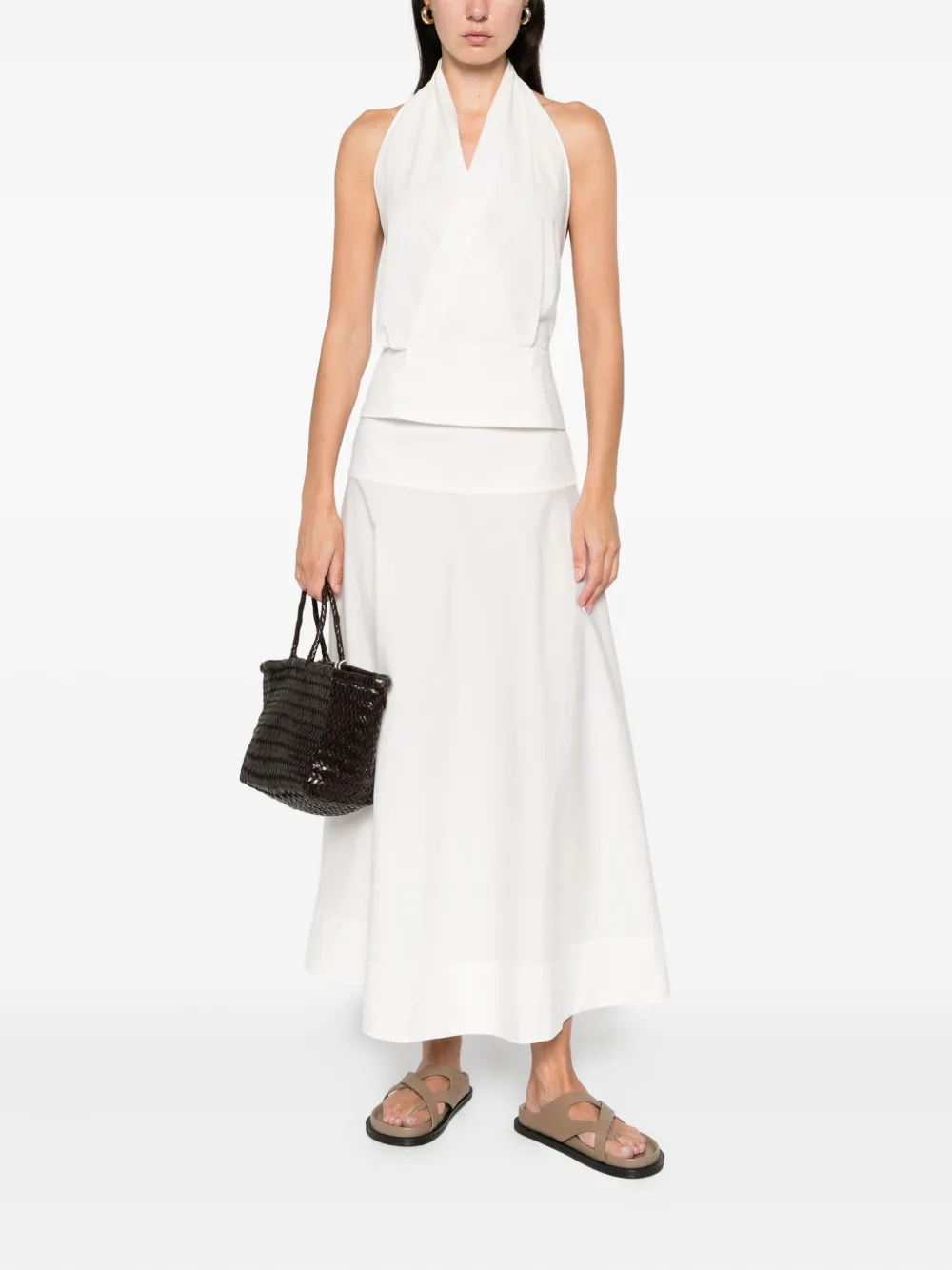 St. Agni Maxi-rok met vlakken - Wit