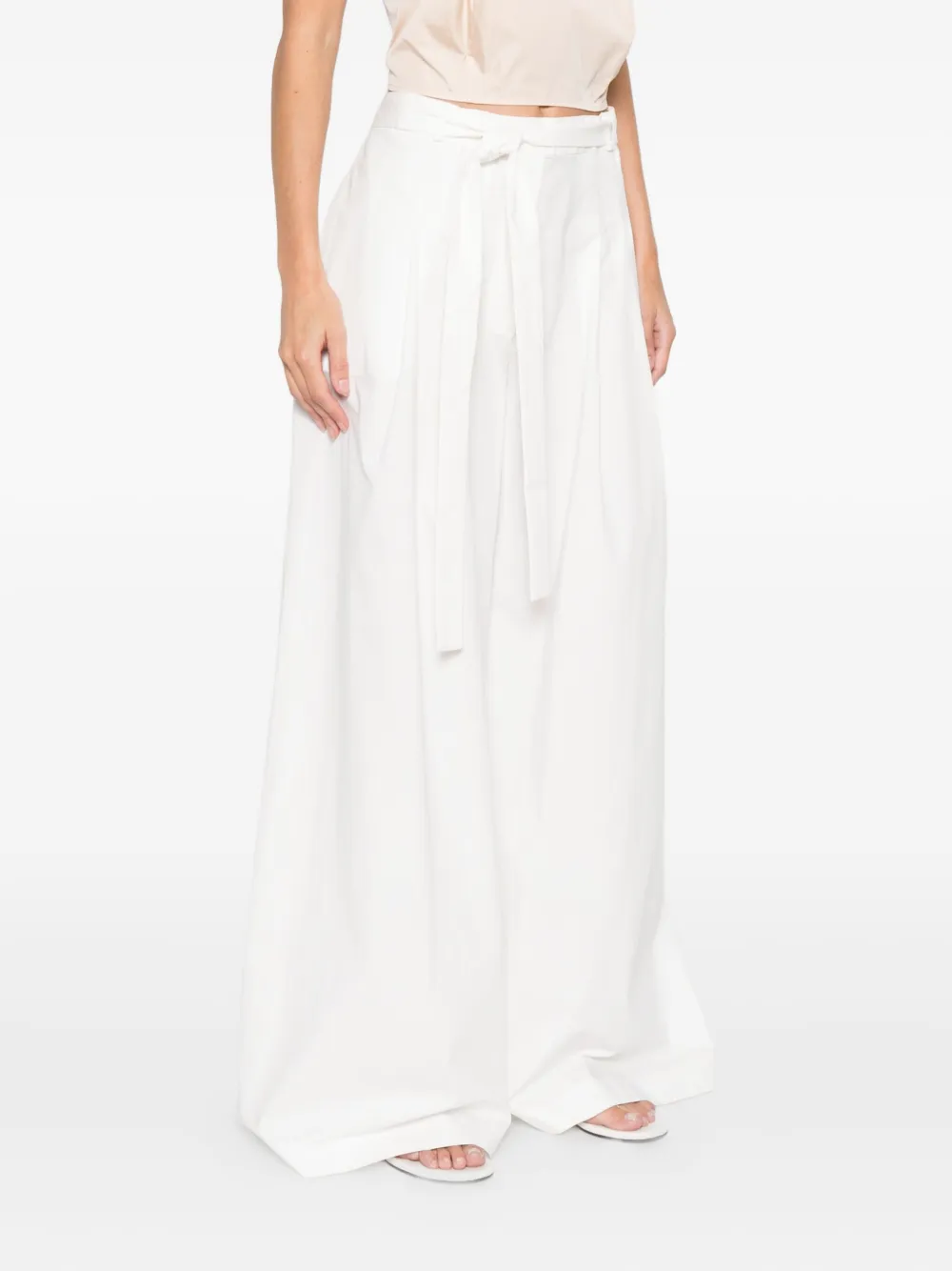 St Agni Belted Trousers In White