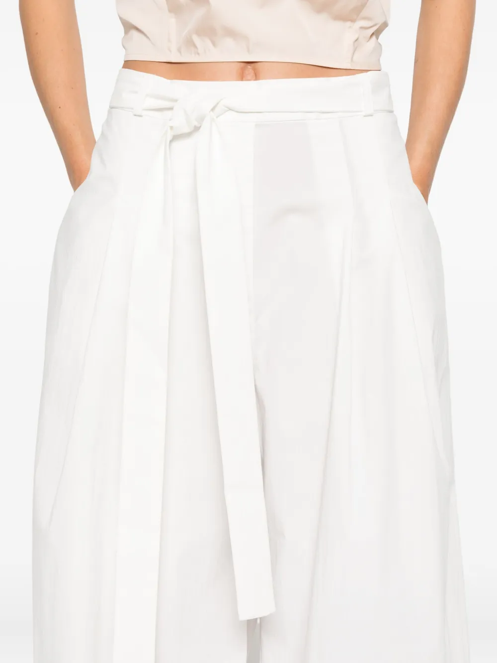 St Agni Belted Trousers In White